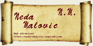 Neda Malović vizit kartica